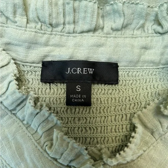 J.Crew Garden Soft Gauze Cotton Light Safe Green Button Sleeveless Top Sz Small - Picture 3 of 6